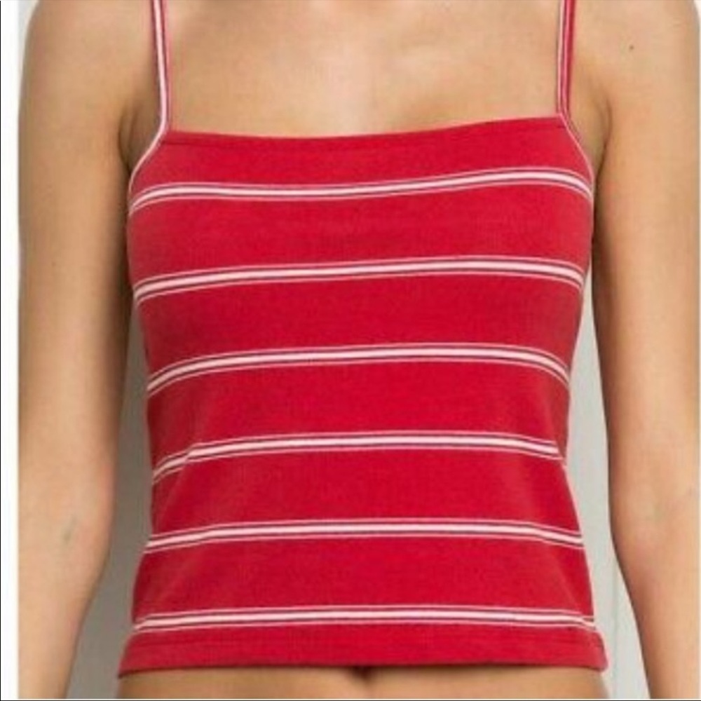 BRANDY MELVILLE Red Striped Faye Tank